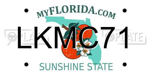 LKMC71 Florida License Plate