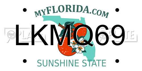 LKMQ69 Florida License Plate