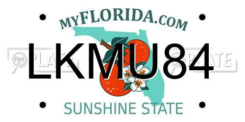 LKMU84 Florida License Plate