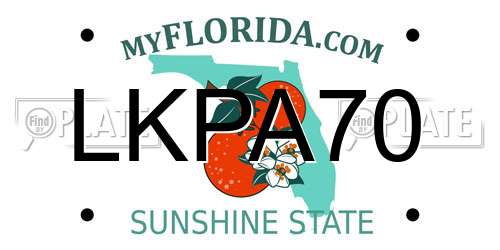 LKPA70 Florida License Plate