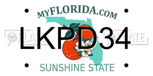 LKPD34 Florida License Plate