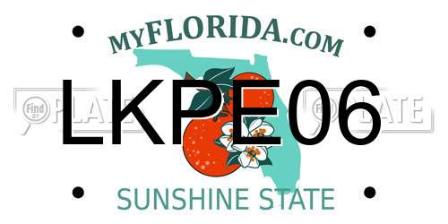 LKPE06 Florida License Plate