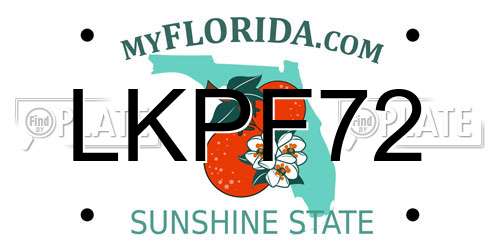 LKPF72 Florida License Plate