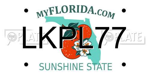 LKPL77 Florida License Plate