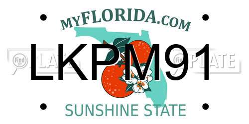 LKPM91 Florida License Plate