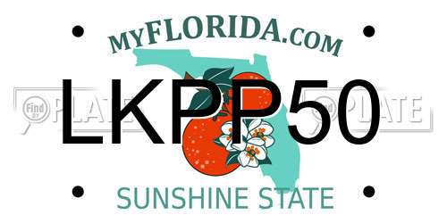 LKPP50 Florida License Plate