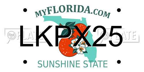 LKPX25 Florida License Plate