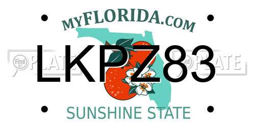 LKPZ83 Florida License Plate