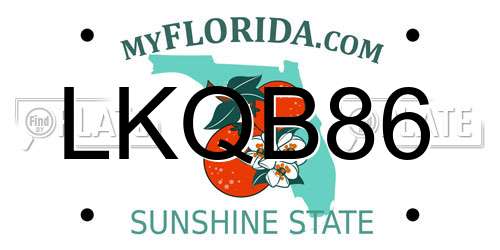 LKQB86 Florida License Plate