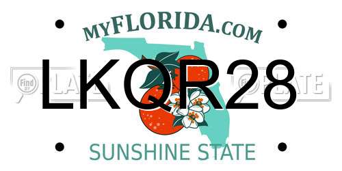 LKQR28 Florida License Plate