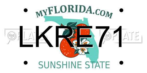 LKRE71 Florida License Plate
