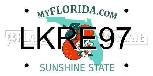 LKRE97 Florida License Plate
