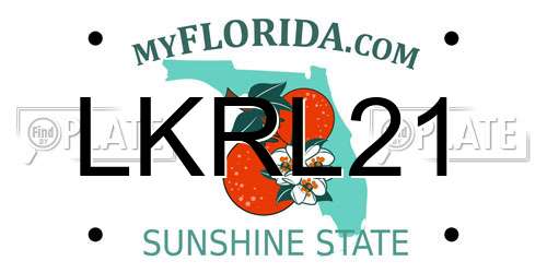 LKRL21 Florida License Plate