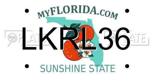 LKRL36 Florida License Plate