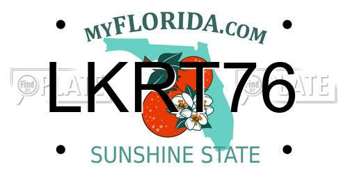 LKRT76 Florida License Plate
