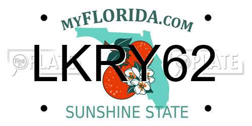 LKRY62 Florida License Plate