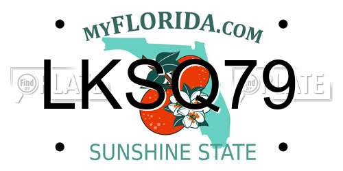 LKSQ79 Florida License Plate
