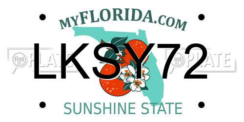 LKSY72 Florida License Plate