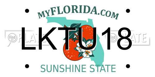 LKTU18 Florida License Plate