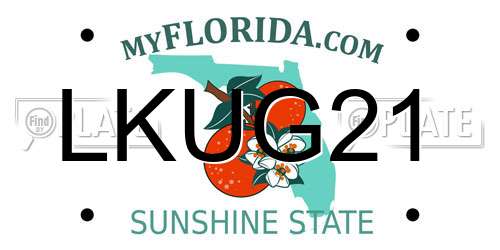 LKUG21 Florida License Plate