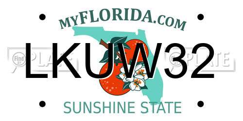 LKUW32 Florida License Plate