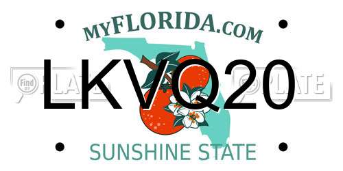 LKVQ20 Florida License Plate