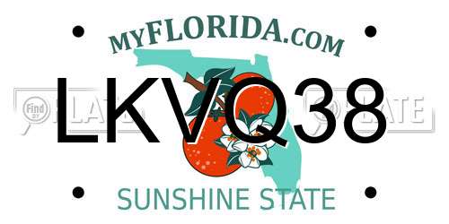 LKVQ38 Florida License Plate