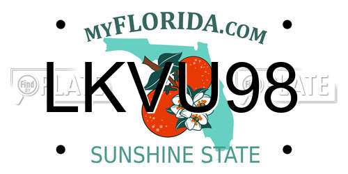LKVU98 Florida License Plate