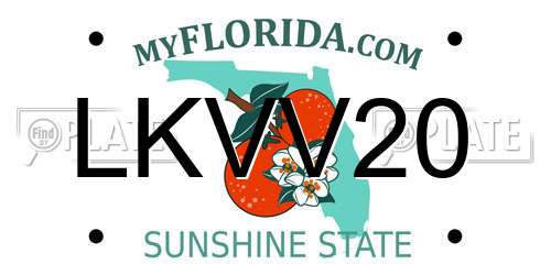 LKVV20 Florida License Plate