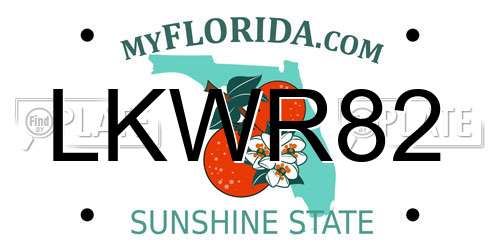 LKWR82 Florida License Plate