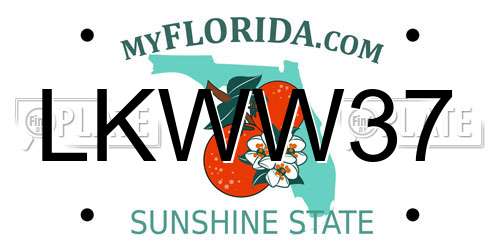 LKWW37 Florida License Plate