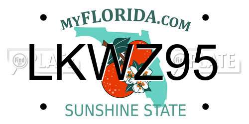 LKWZ95 Florida License Plate