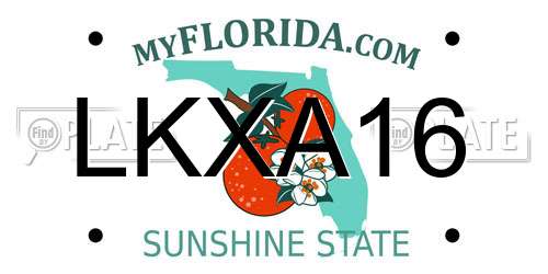 LKXA16 Florida License Plate