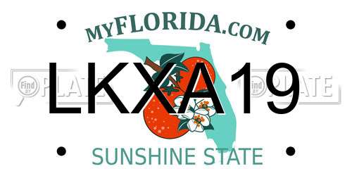 LKXA19 Florida License Plate