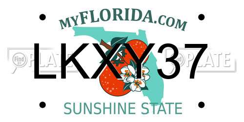 LKXY37 Florida License Plate