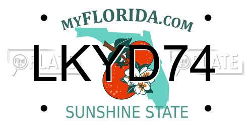 LKYD74 Florida License Plate