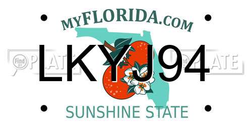 LKYJ94 Florida License Plate