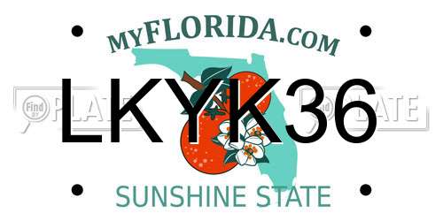LKYK36 Florida License Plate