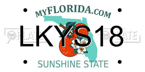 LKYS18 Florida License Plate