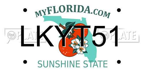 LKYT51 Florida License Plate