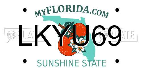 LKYU69 Florida License Plate
