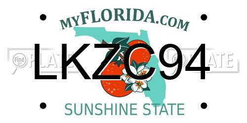LKZC94 Florida License Plate