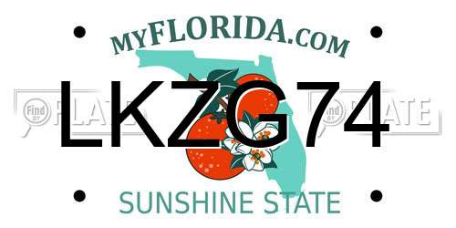 LKZG74 Florida License Plate
