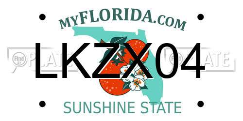 LKZX04 Florida License Plate