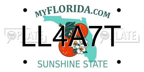 LL4A7T Florida License Plate