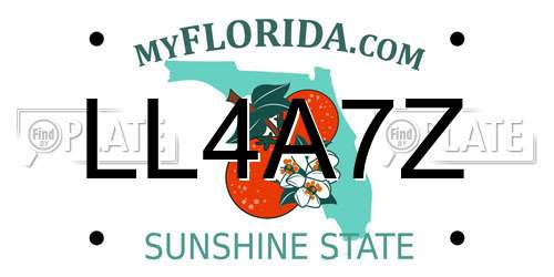 LL4A7Z Florida License Plate