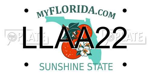 LLAA22 Florida License Plate