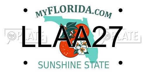 LLAA27 Florida License Plate