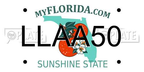 LLAA50 Florida License Plate