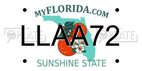 LLAA72 Florida License Plate